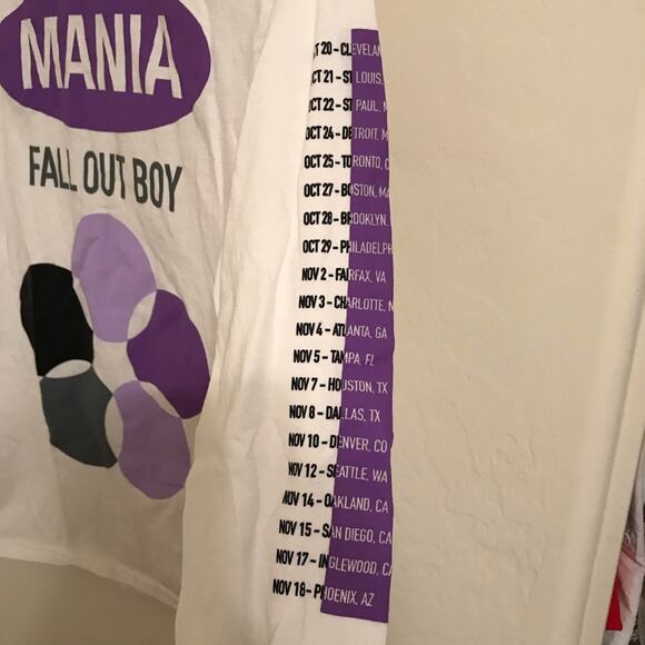 Fall Out Boy Mania Tour Long Sleeve Concert Shirt - Picture 3 of 6